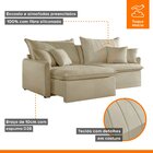 Sofá Cama Retrátil E Reclinável 200cm Flex Veludo Jolie/bege