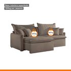 Sofá Cama Retrátil E Reclinável 200cm Flex Veludo Jolie/cinza