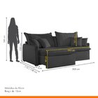 Sofá Cama Retrátil E Reclinável 200cm Flex Veludo Jolie Grafi