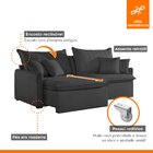 Sofá Cama Retrátil E Reclinável 200cm Flex Veludo Jolie Grafi