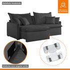 Sofá Cama Retrátil E Reclinável 200cm Flex Veludo Jolie Grafi