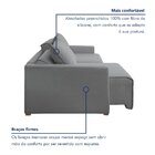 Sofá Cama Retrátil E Reclinável 200cm Júlia Linho  Linho/cinza