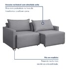 Sofá Cama Retrátil E Reclinável 200cm Júlia Linho  Linho/cinza