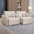 Sofá Cama Retrátil E Reclinável 200cm Júlia Linho  Linho/cru