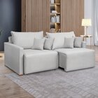 Sofá Cama Retrátil E Reclinável 200cm Júlia Linho  Linho/gelo