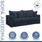 Sofá Cama Retrátil E Reclinável 220cm Arizona Com Almofadas A