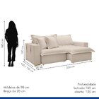 Sofá Cama Retrátil E Reclinável 220cm Arizona Com Almofadas B