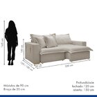 Sofá Cama Retrátil E Reclinável 220cm Arizona Com Almofadas B