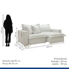 Sofá Cama Retrátil E Reclinável 220cm Arizona Com Almofadas G