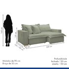 Sofá Cama Retrátil E Reclinável 220cm Arizona Com Almofadas V