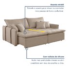 Sofa Cama Retratil E Reclinavel 220cm Detroid Yescasa Linho