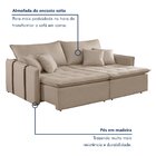 Sofa Cama Retratil E Reclinavel 220cm Detroid Yescasa Linho