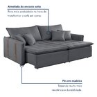 Sofa Cama Retratil E Reclinavel 220cm Detroid Yescasa Veludo