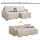 Sofá Cama Retrátil E Reclinável 220cm Júlia Linho  Linho/cru