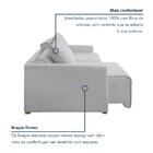 Sofá Cama Retrátil E Reclinável 220cm Júlia Linho Yescasa Lin