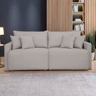 Sofá Cama Retrátil E Reclinável 220cm Júlia Veludo/creme