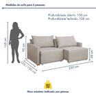 Sofá Cama Retrátil E Reclinável 220cm Júlia Veludo Yescasa Ve