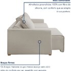 Sofá Cama Retrátil E Reclinável 220cm Júlia Veludo Yescasa Ve