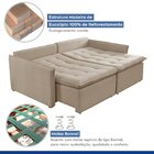 Sofa Cama Retratil E Reclinavel 220cm Marrocos Linho/cru