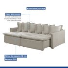 Sofa Cama Retratil E Reclinavel 220cm Marrocos Veludo/gelo