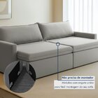 Sofá Cama Retrátil E Reclinável 220cm Marselha Cinza