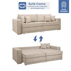 Sofá Cama Retrátil E Reclinável 220cm Noel Boucle  Bege