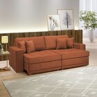 Sofá Cama Retrátil E Reclinável 220cm Noel Boucle  Terracota