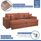 Sofá Cama Retrátil E Reclinável 220cm Noel Boucle  Terracota