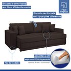 Sofá Cama Retrátil E Reclinável 220cm Noel Veludo  Marrom