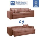 Sofá Cama Retrátil E Reclinável 220cm Noel Veludo  Rose