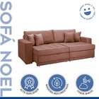 Sofá Cama Retrátil E Reclinável 220cm Noel Veludo  Rose