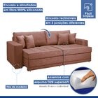 Sofá Cama Retrátil E Reclinável 220cm Noel Veludo  Rose