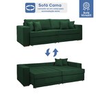 Sofá Cama Retrátil E Reclinável 220cm Noel Veludo  Verde