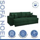 Sofá Cama Retrátil E Reclinável 220cm Noel Veludo  Verde