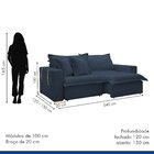 Sofá Cama Retrátil E Reclinável 240cm Arizona Com Almofadas A