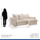 Sofá Cama Retrátil E Reclinável 240cm Arizona Com Almofadas B