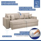 Sofá Cama Retrátil E Reclinável 240cm Noel Boucle  Bege