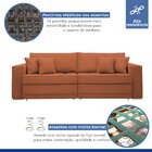 Sofá Cama Retrátil E Reclinável 240cm Noel Boucle  Terracota