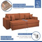 Sofá Cama Retrátil E Reclinável 240cm Noel Boucle  Terracota