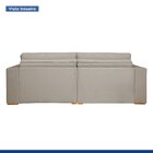 Sofá Cama Retrátil E Reclinável 240cm Noel Veludo   Bege Claro