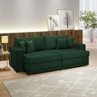 Sofá Cama Retrátil E Reclinável 240cm Noel Veludo  Verde