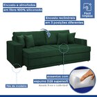 Sofá Cama Retrátil E Reclinável 240cm Noel Veludo  Verde