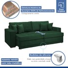Sofá Cama Retrátil E Reclinável 240cm Noel Veludo  Verde