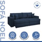 Sofá Cama Retrátil E Reclinável 240cm Noel Veludo Azul