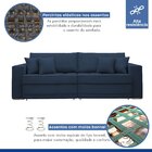 Sofá Cama Retrátil E Reclinável 240cm Noel Veludo Azul