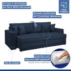 Sofá Cama Retrátil E Reclinável 240cm Noel Veludo Azul