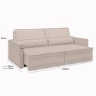 Sofá Cama Retrátil E Reclinável 240cm Velosuede Danubio Yesca