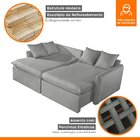 Sofá Cama Retrátil E Reclinável 260cm Flex Veludo Jolie Prata