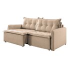 Sofá Cama Retrátil E Reclinável 260cm Linho Flórida Marrom