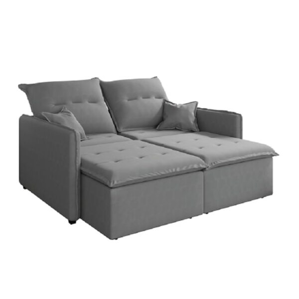 Sofá Cama Retrátil e Reclinável 2m 3 Lugares Bipartido Com Mo